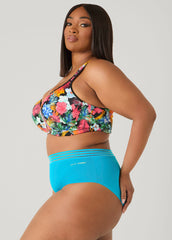 Sheer Waist Microfiber Briefs Caribbean Sea | Ashley Stewart