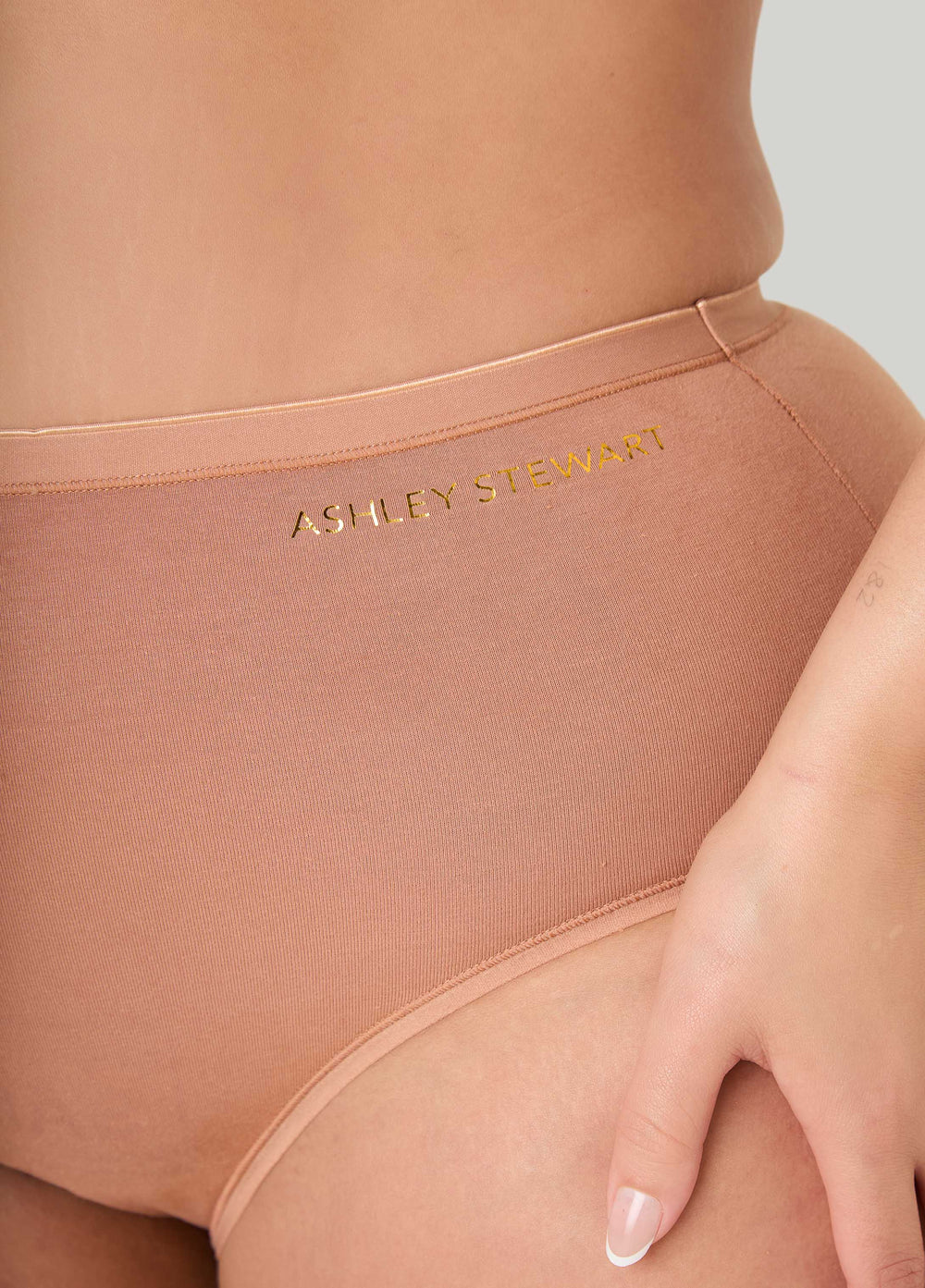 Stretch Cotton Full Coverage Brief Persimmon Orange | Ashley Stewart