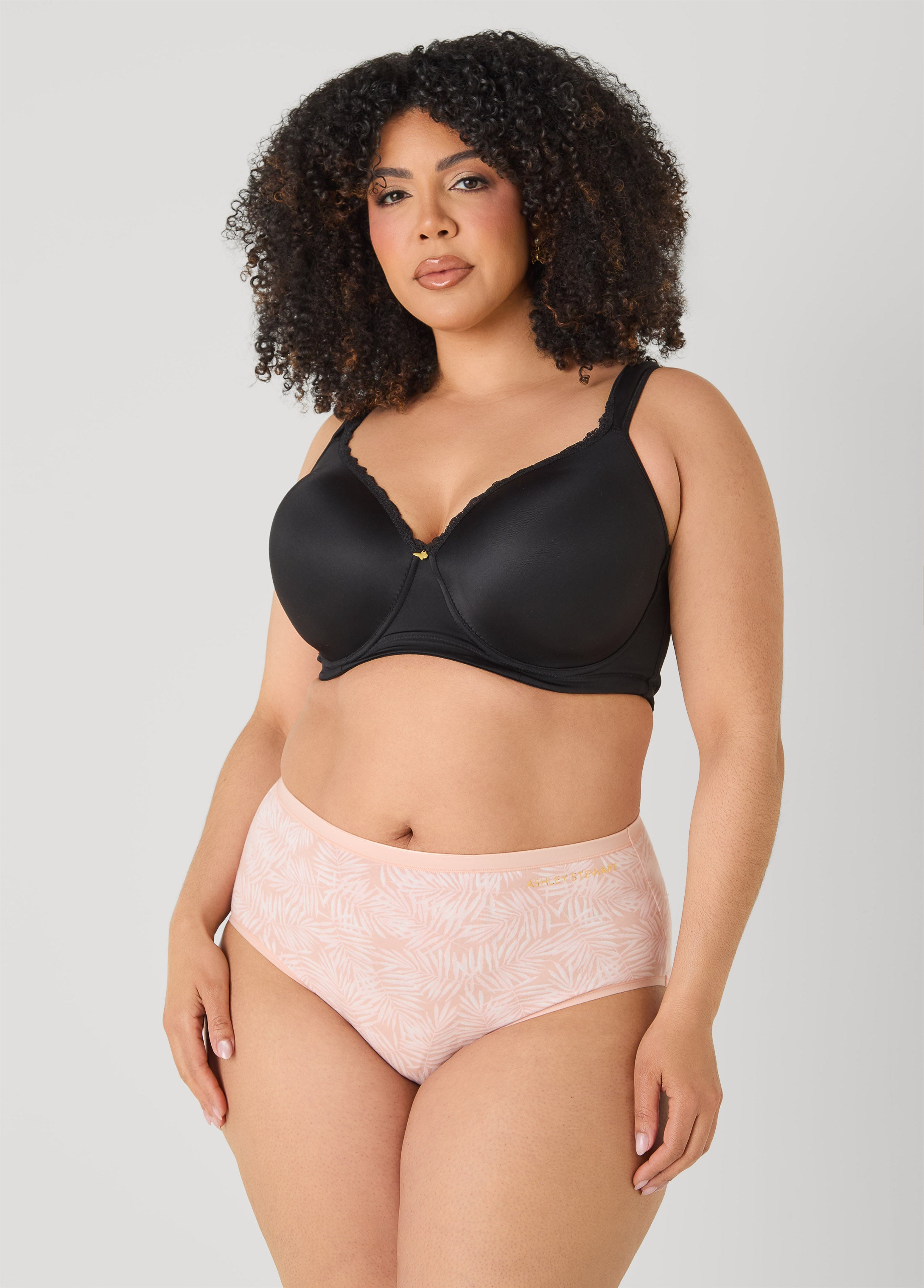 Palm Print Stretch Cotton Briefs Victoria Blue | Ashley Stewart