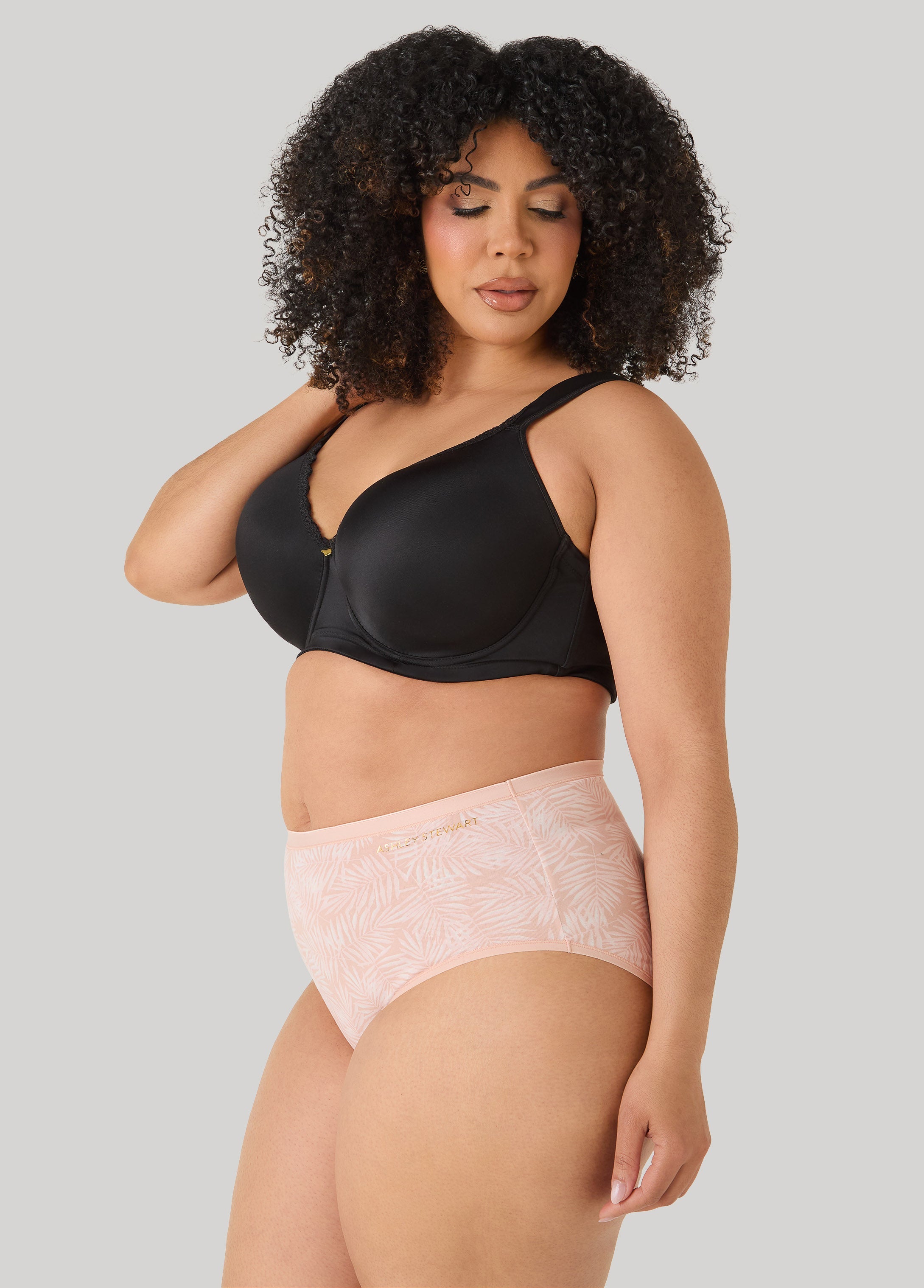 Palm Print Stretch Cotton Briefs Victoria Blue | Ashley Stewart