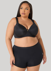 Seamless High Waist Boyshorts Black | Ashley Stewart