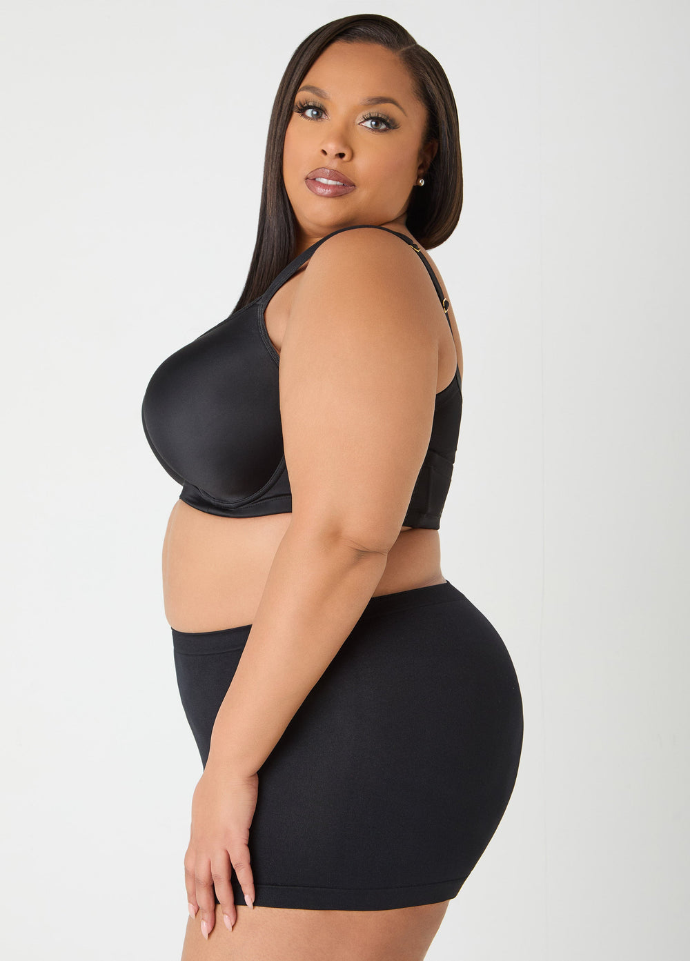 Seamless High Waist Boyshorts Black | Ashley Stewart