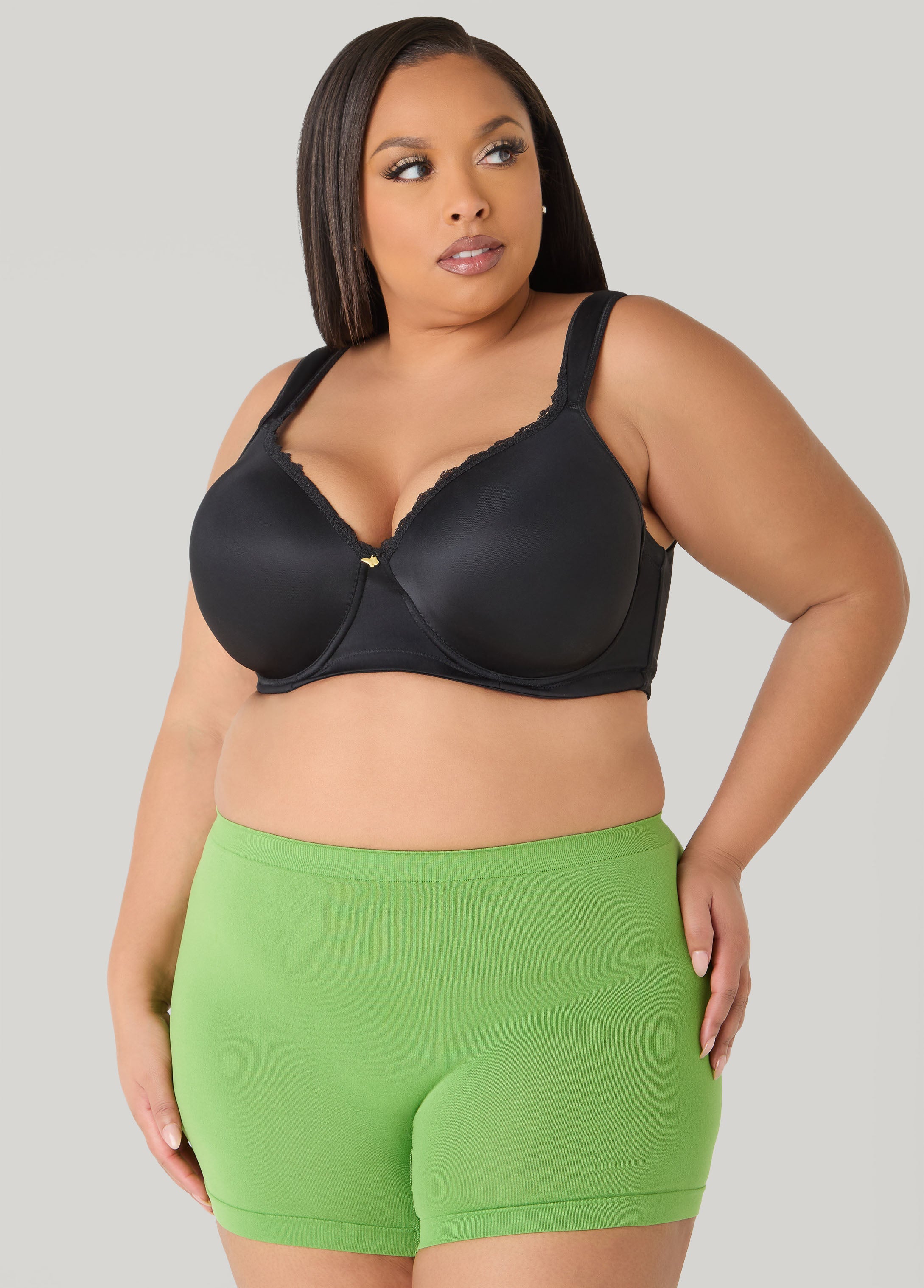 Seamless High Waist Boyshorts Black | Ashley Stewart