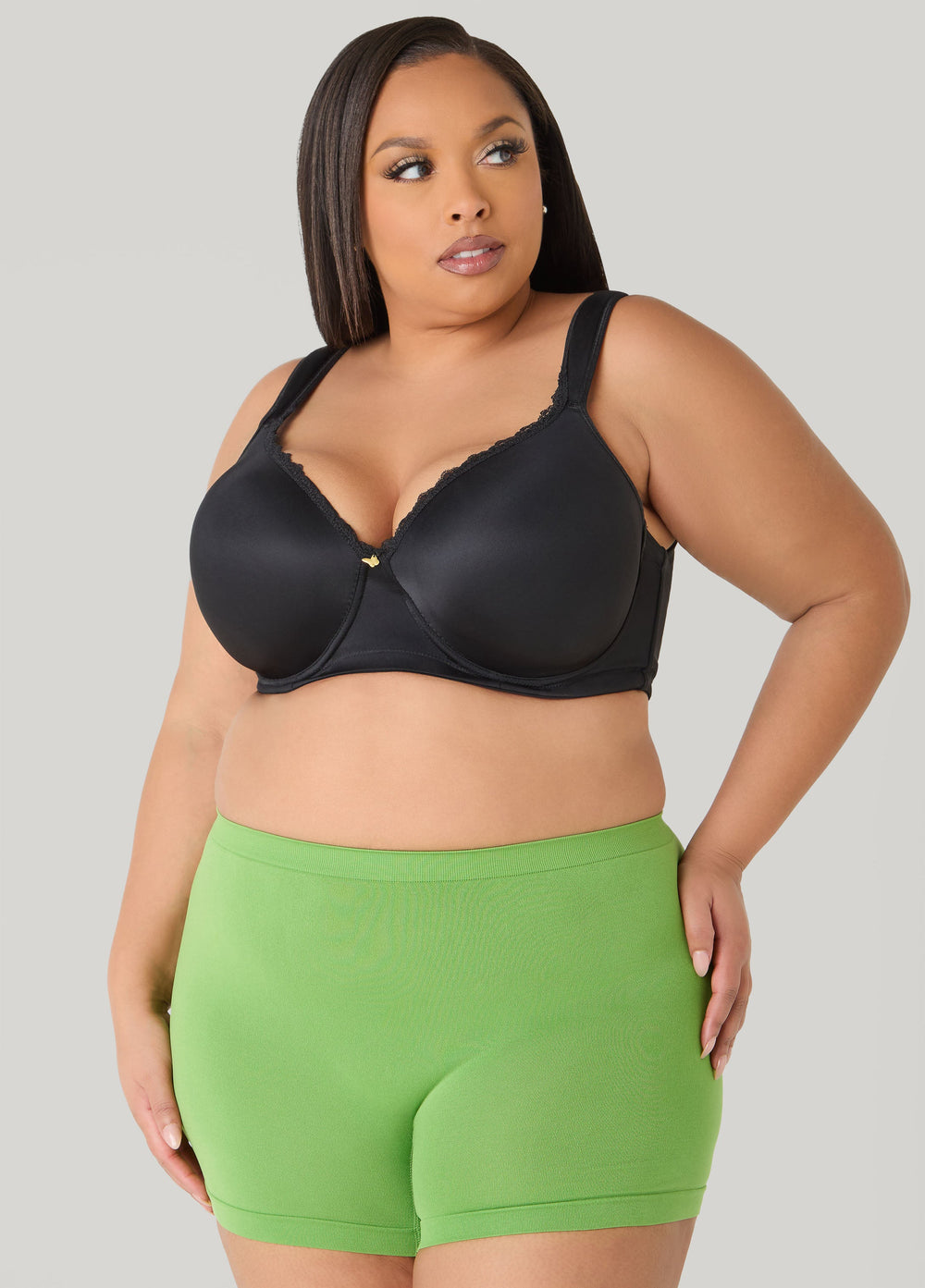 Seamless High Waist Boyshorts Black | Ashley Stewart