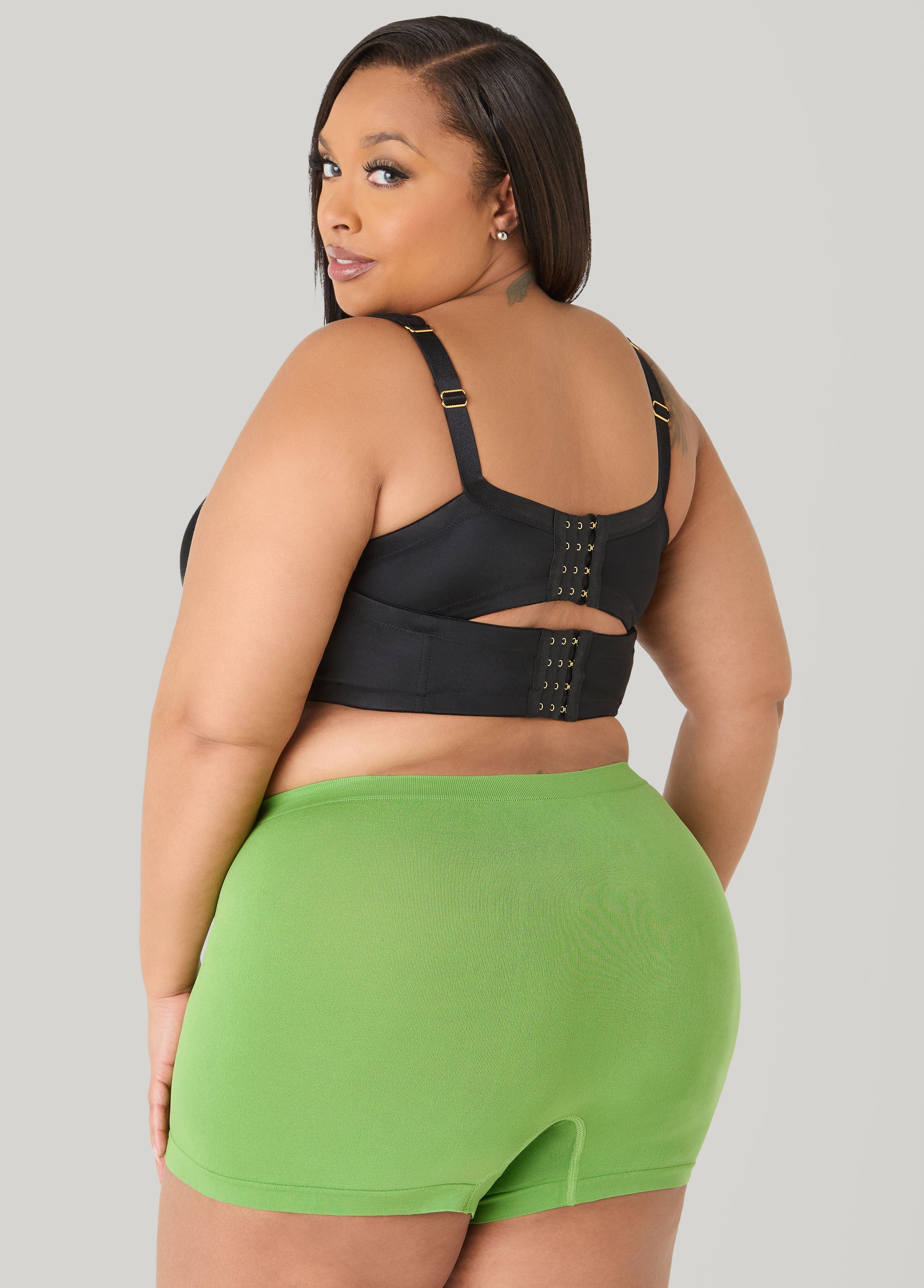 Seamless High Waist Boyshorts Black | Ashley Stewart