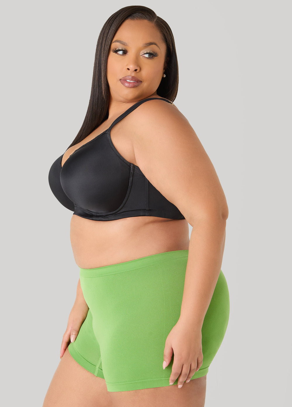 Seamless High Waist Boyshorts Black | Ashley Stewart