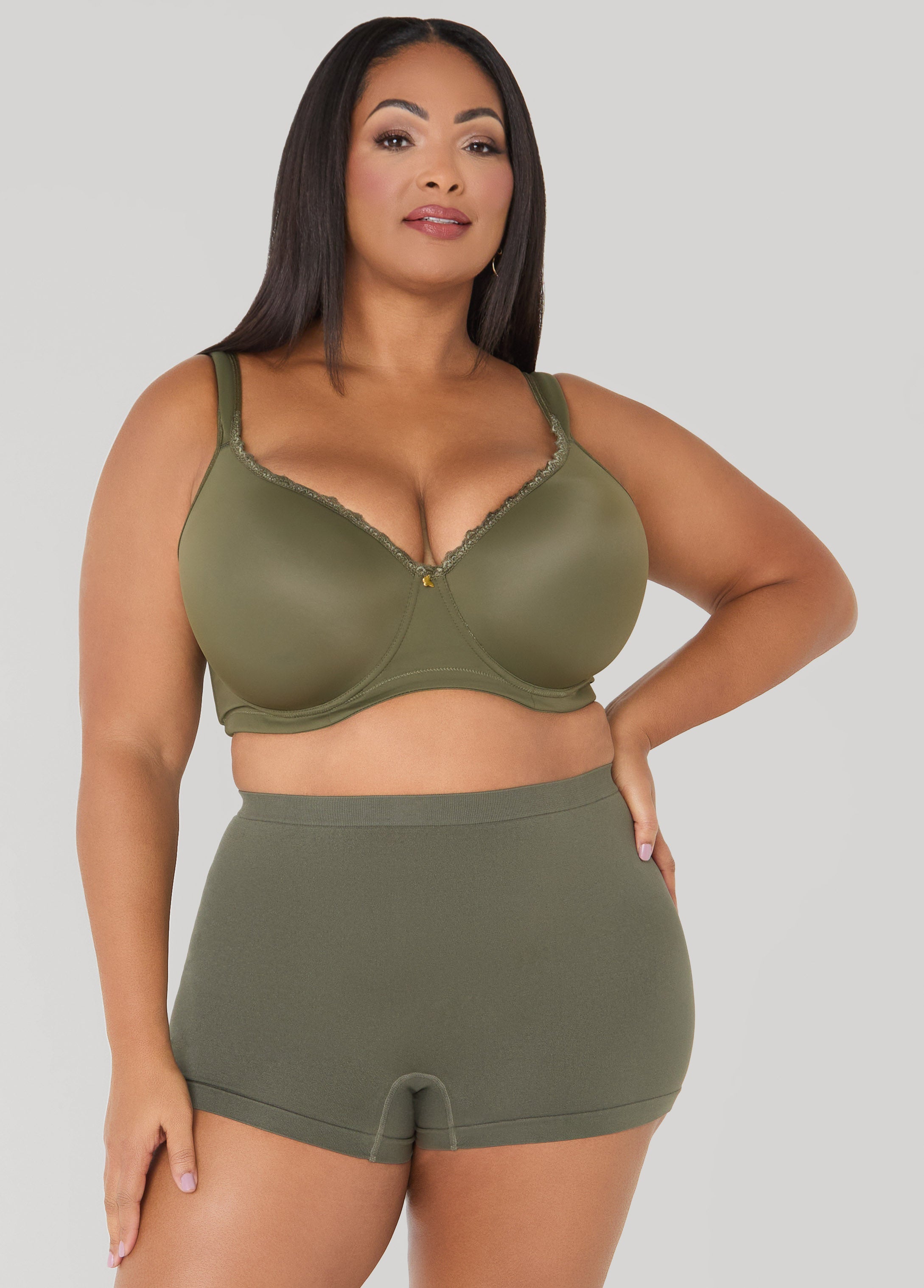 High Waist Seamless Boyshorts Sodalite | Ashley Stewart