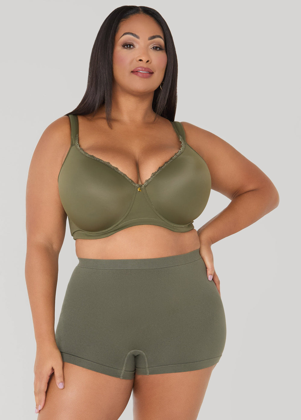 High Waist Seamless Boyshorts Sodalite | Ashley Stewart