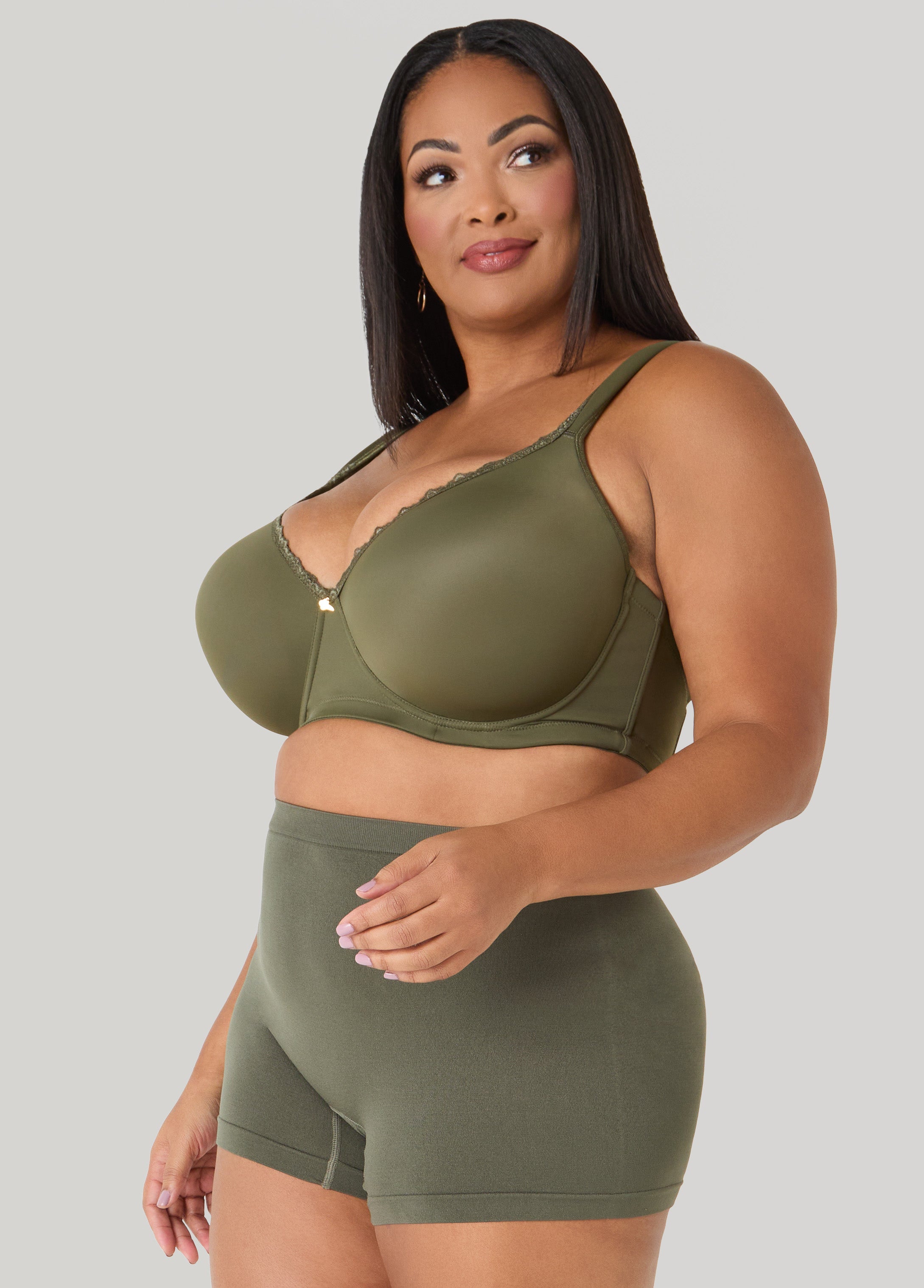 High Waist Seamless Boyshorts Sodalite | Ashley Stewart