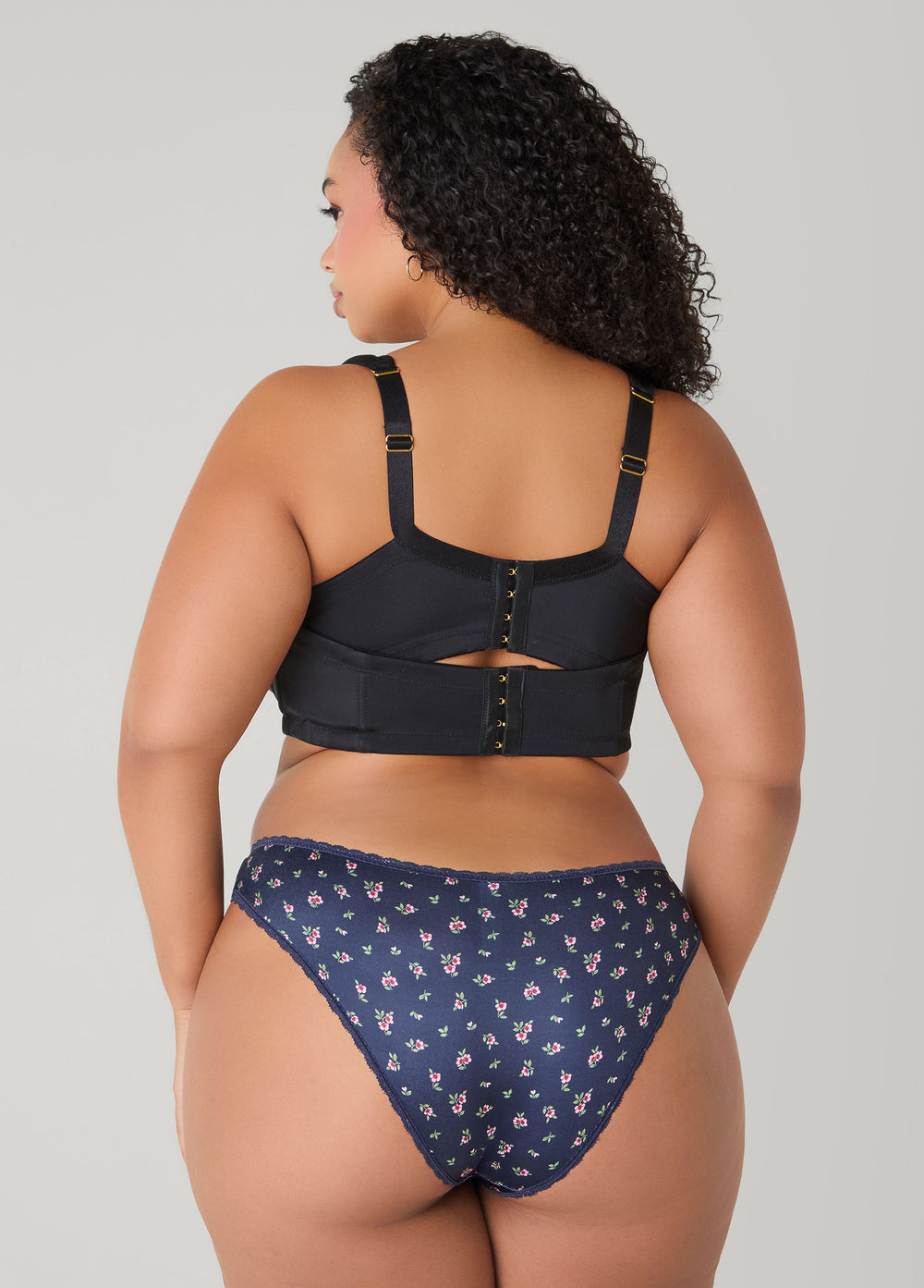 Lace Trimmed 3 Pack Bikini Panties Navy | Ashley Stewart