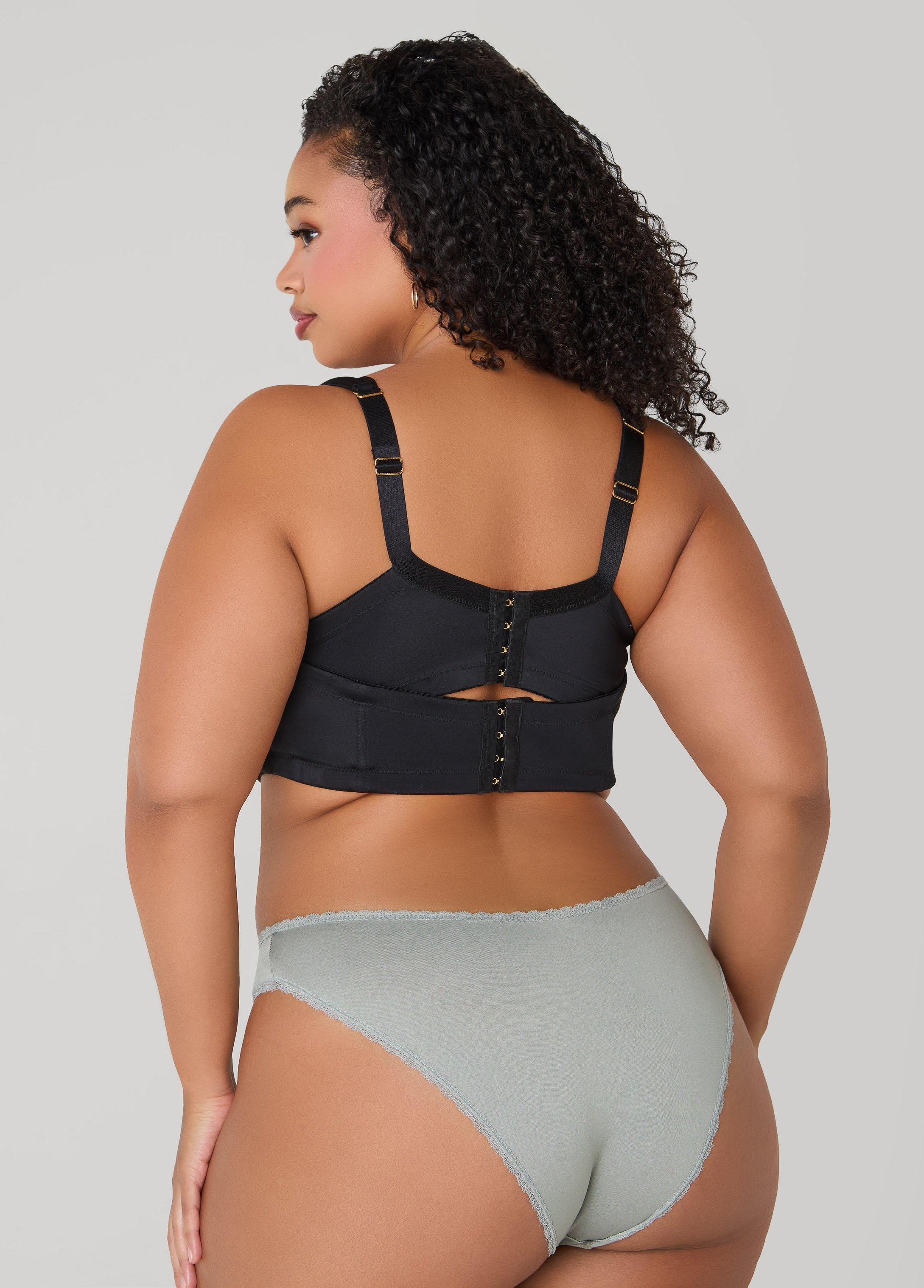 Lace Trimmed 3 Pack Bikini Panties Navy | Ashley Stewart