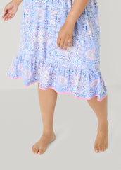 Ellen Tracy Printed Night Gown Blue | Ashley Stewart