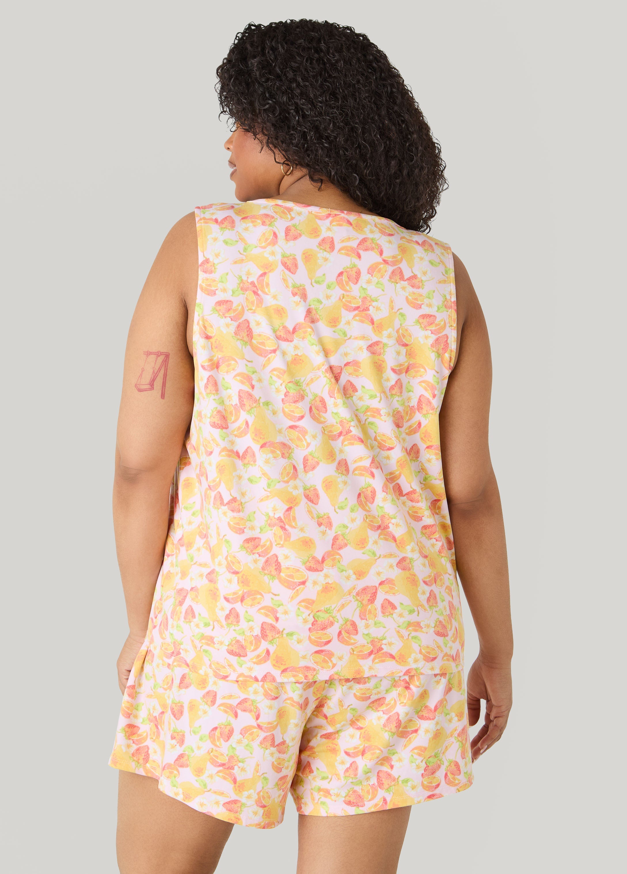 Moon To Noon Fruit Print Short Set Multi | Ashley Stewart