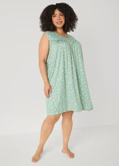 Moon To Noon Floral Nightgown Green | Ashley Stewart