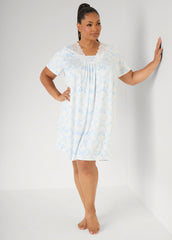 Moon To Noon Butterfly Sleep Dress Blue | Ashley Stewart