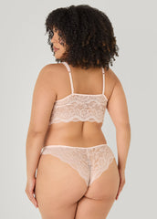 Lace Bralette Lingerie Set Beige | Ashley Stewart