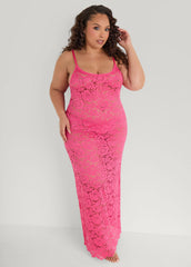 Lace Lingerie Gown Pink | Ashley Stewart