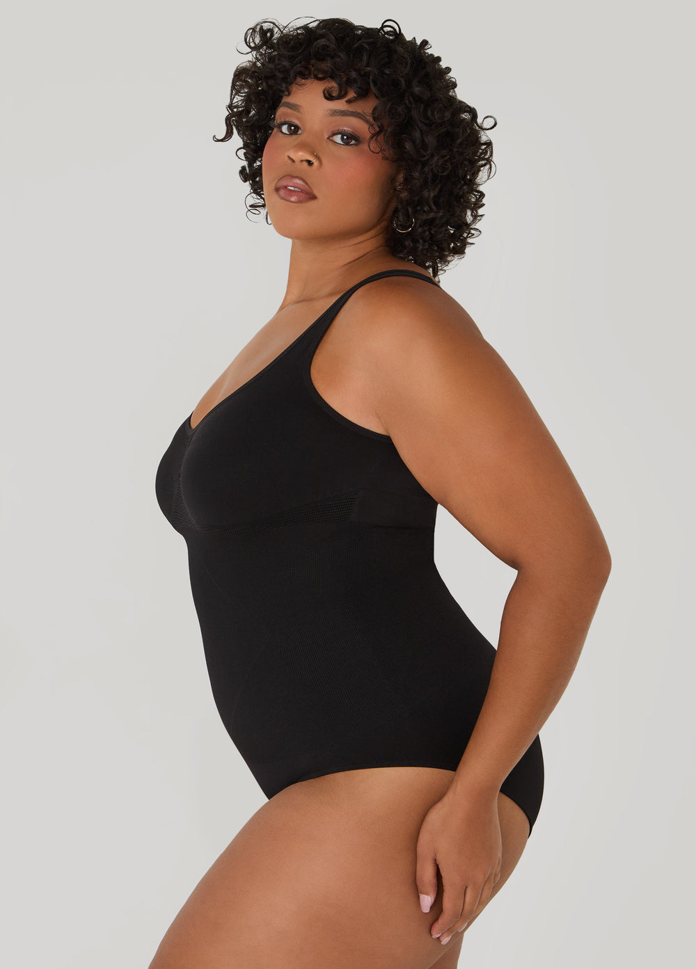 Seamless Medium Control Bodysuit Black | Ashley Stewart