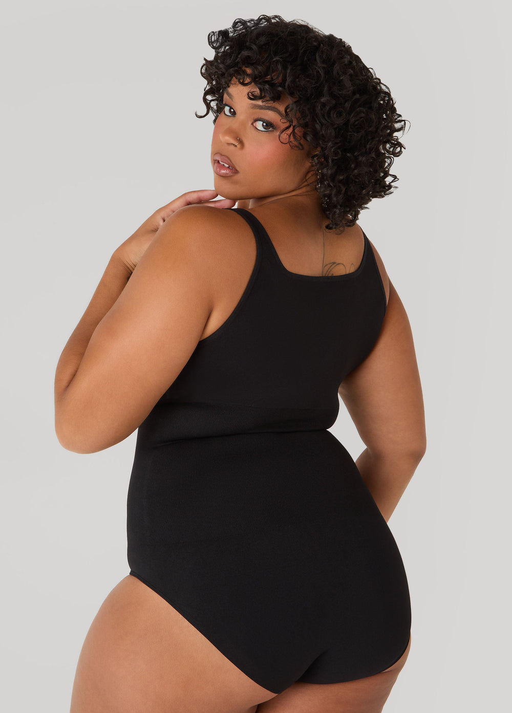 Seamless Medium Control Bodysuit Black | Ashley Stewart