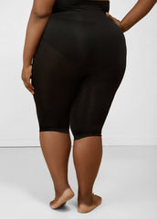 Plus Size High Waist Shaping Control Capri Black | Ashley Stewart