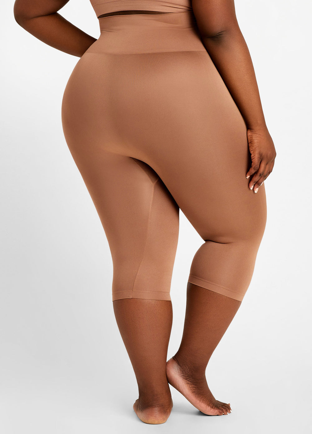 Plus Size High Waist Shaping Control Capri Black | Ashley Stewart