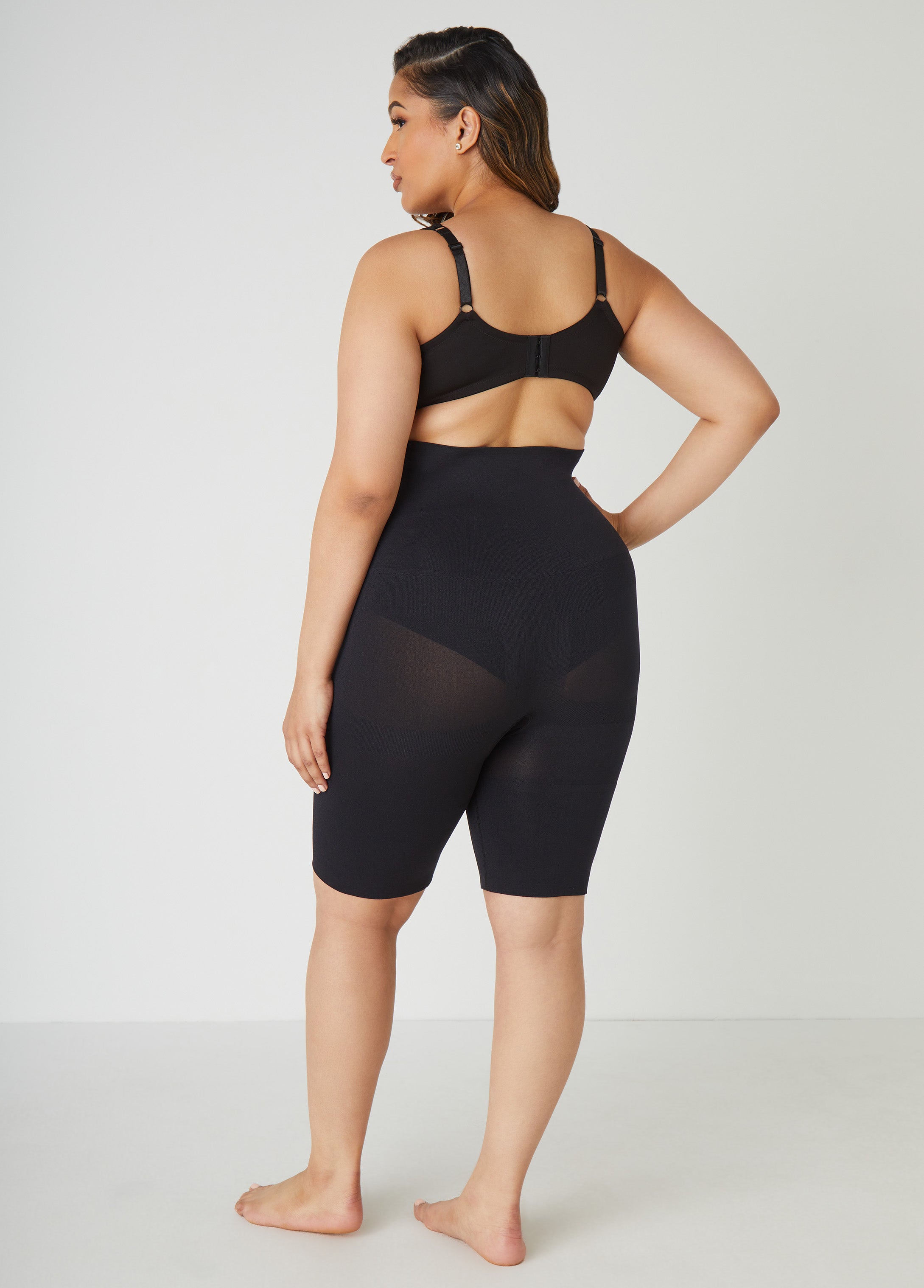 Firm Long Leg Shaper Shorts Black | Ashley Stewart