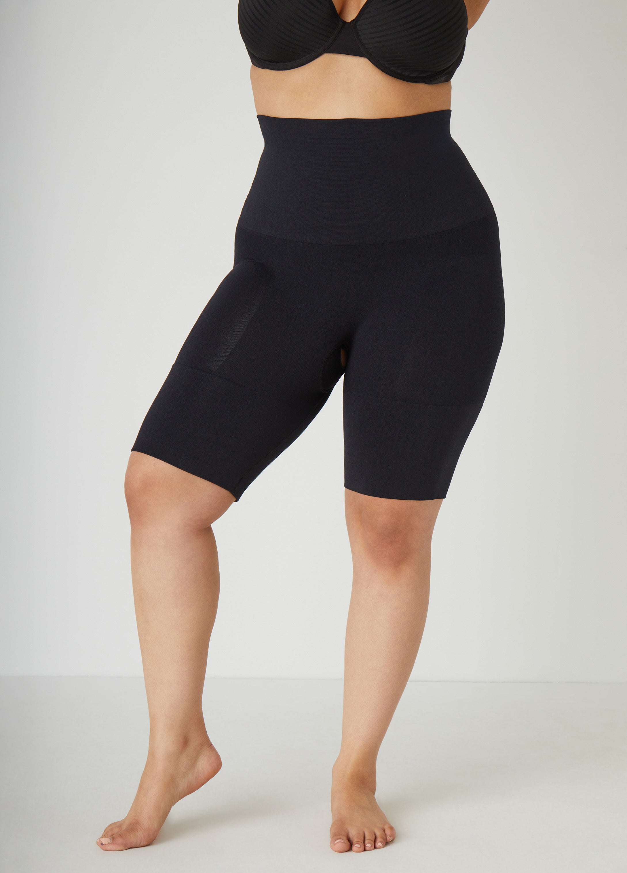 Firm Long Leg Shaper Shorts Black | Ashley Stewart