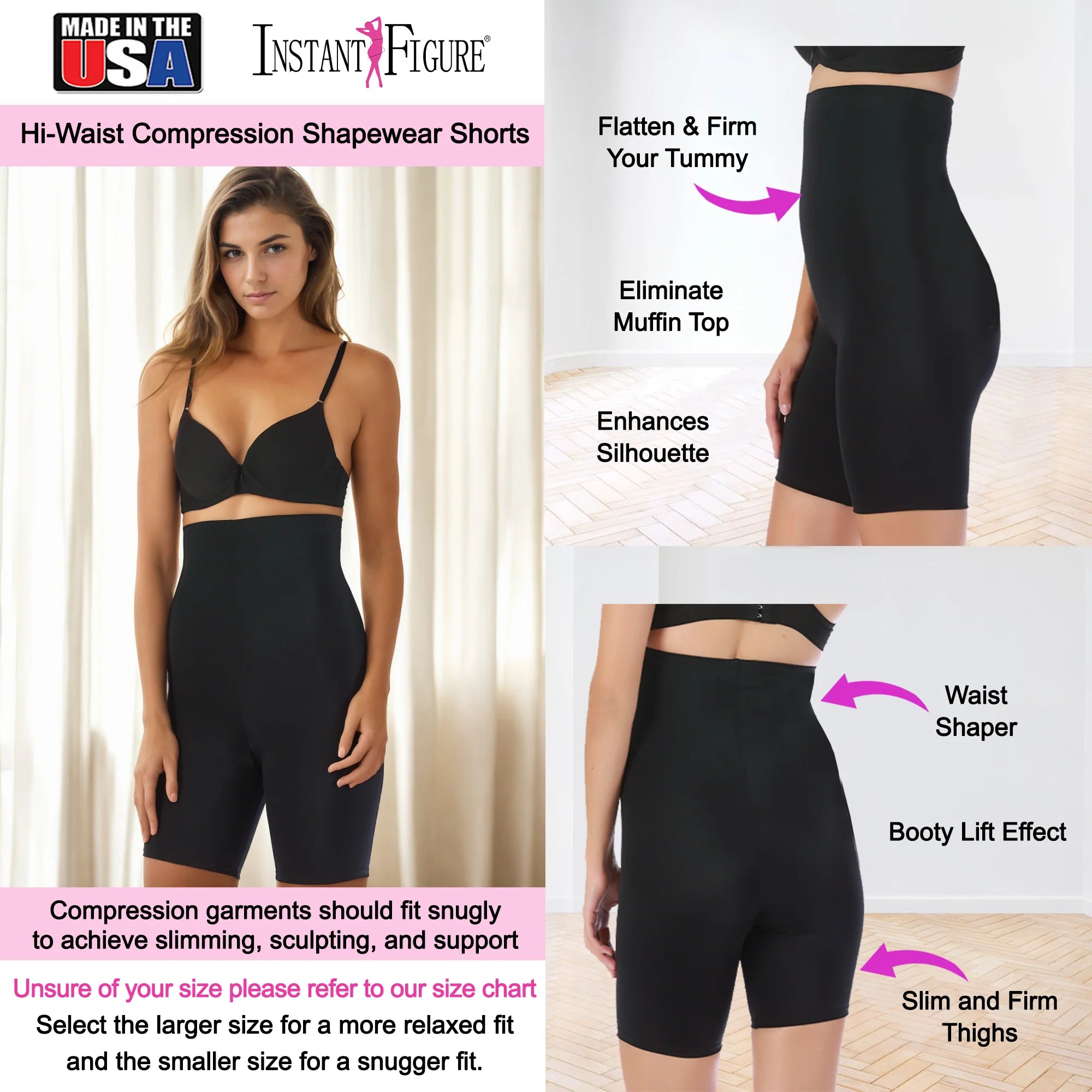 InstantFigure Compression Shorts Nude | Ashley Stewart