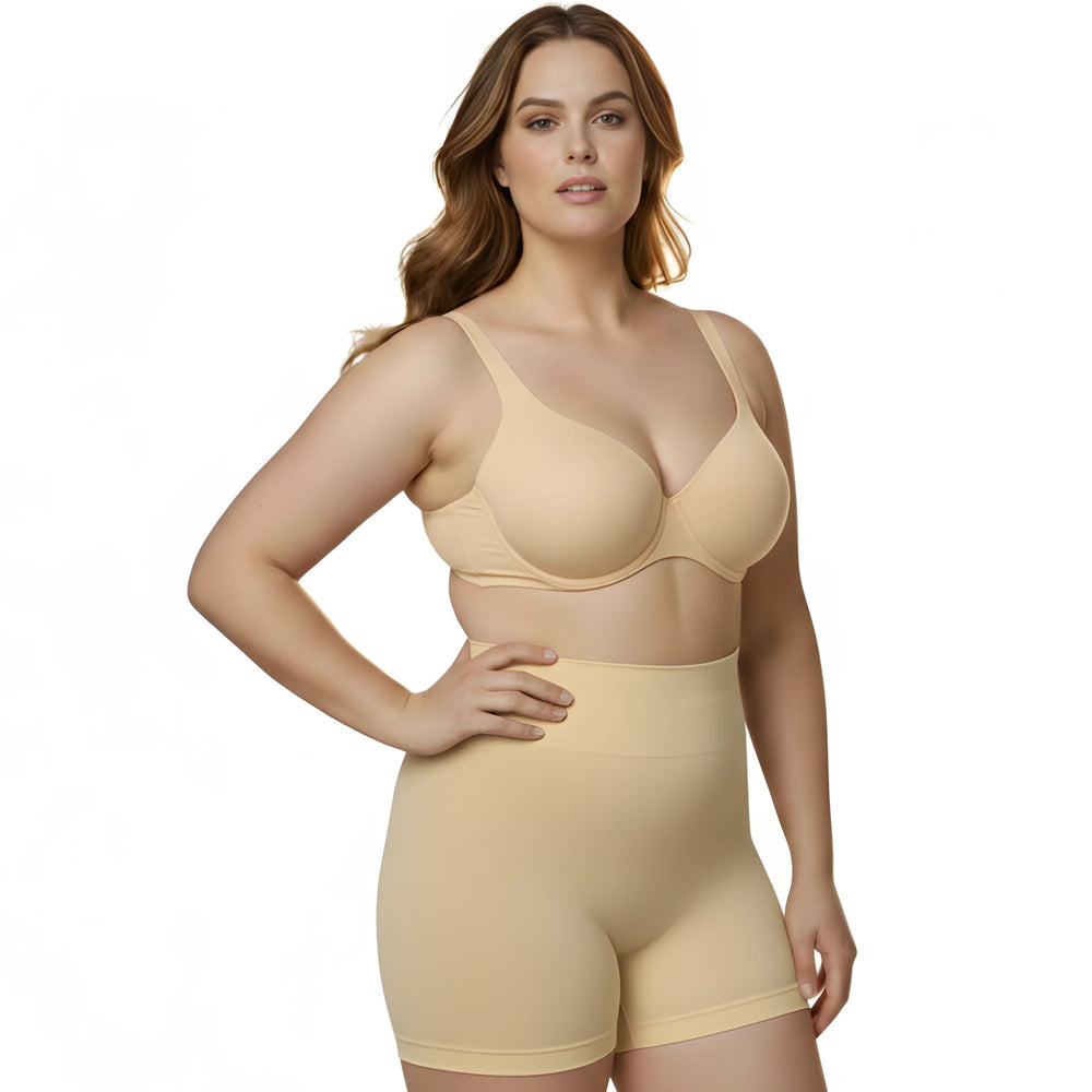 InstantFigure High Waist Compression Shorts Black | Ashley Stewart