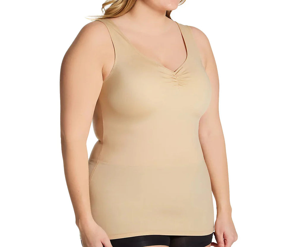 InstantFigure Shirred Shapewear Tank Black | Ashley Stewart