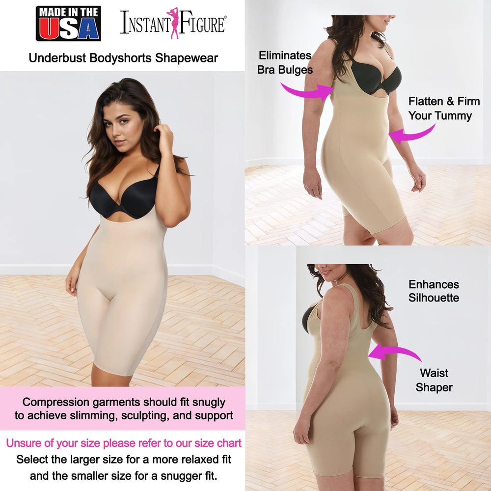 InstantFigure Underbust Shorts Black | Ashley Stewart