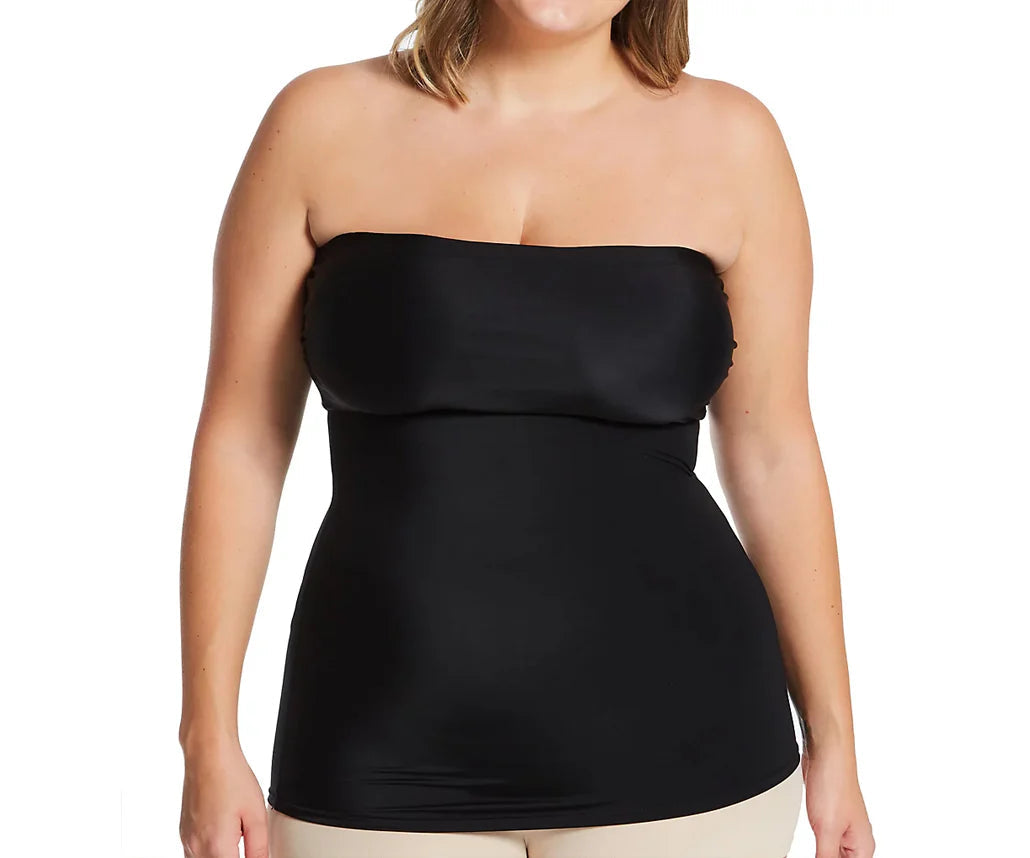 InstantFigure Strapless Bandeau Top Black | Ashley Stewart