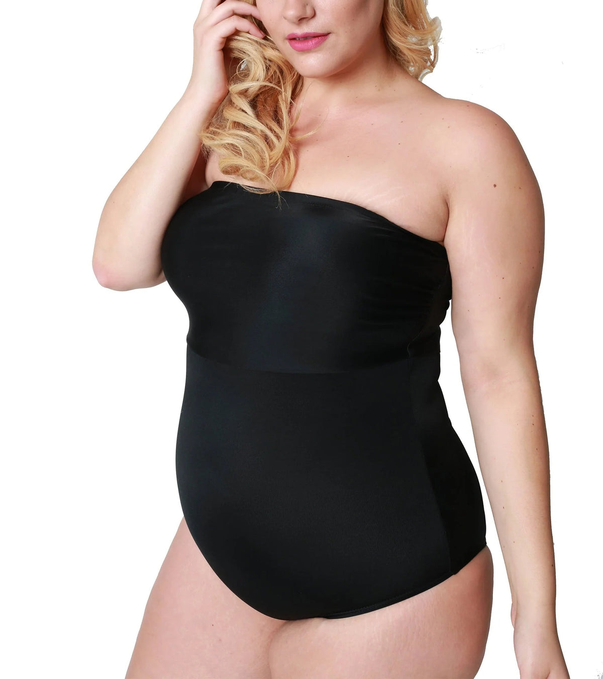 InstantFigure Bandeau Shapewear Bodysuit Black | Ashley Stewart