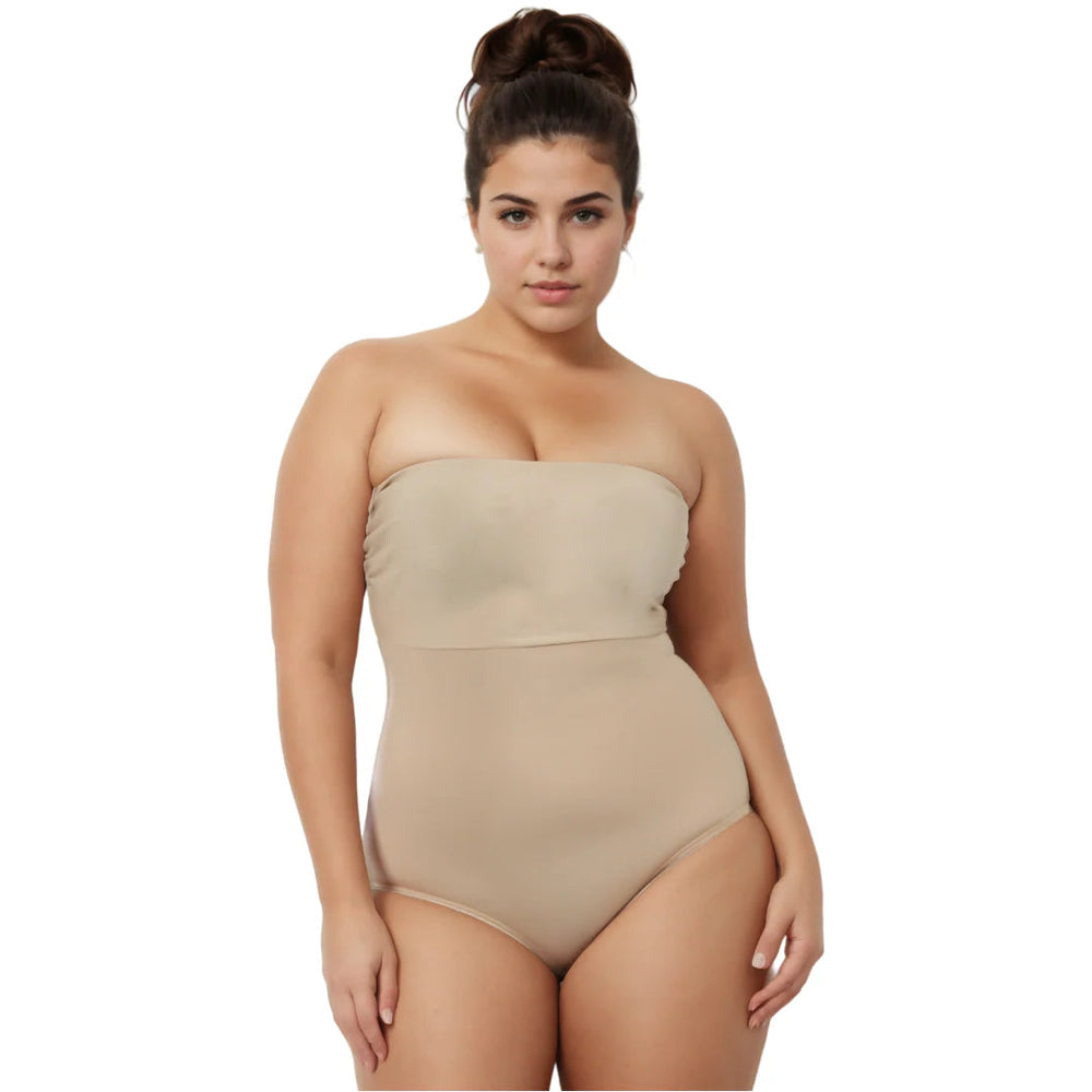InstantFigure Bandeau Shapewear Bodysuit Black | Ashley Stewart