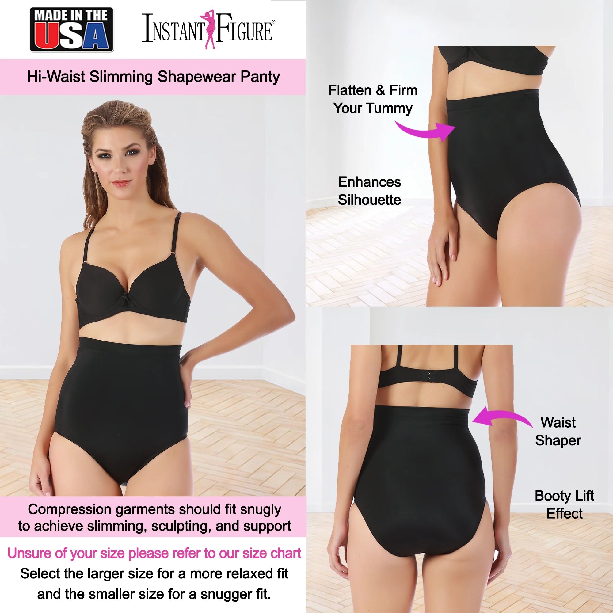InstantFigure High Waist Shapewear Panty Black | Ashley Stewart