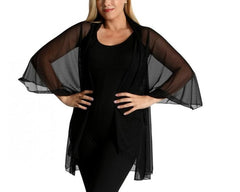 InstantFigure Short Mesh Coverup Black | Ashley Stewart