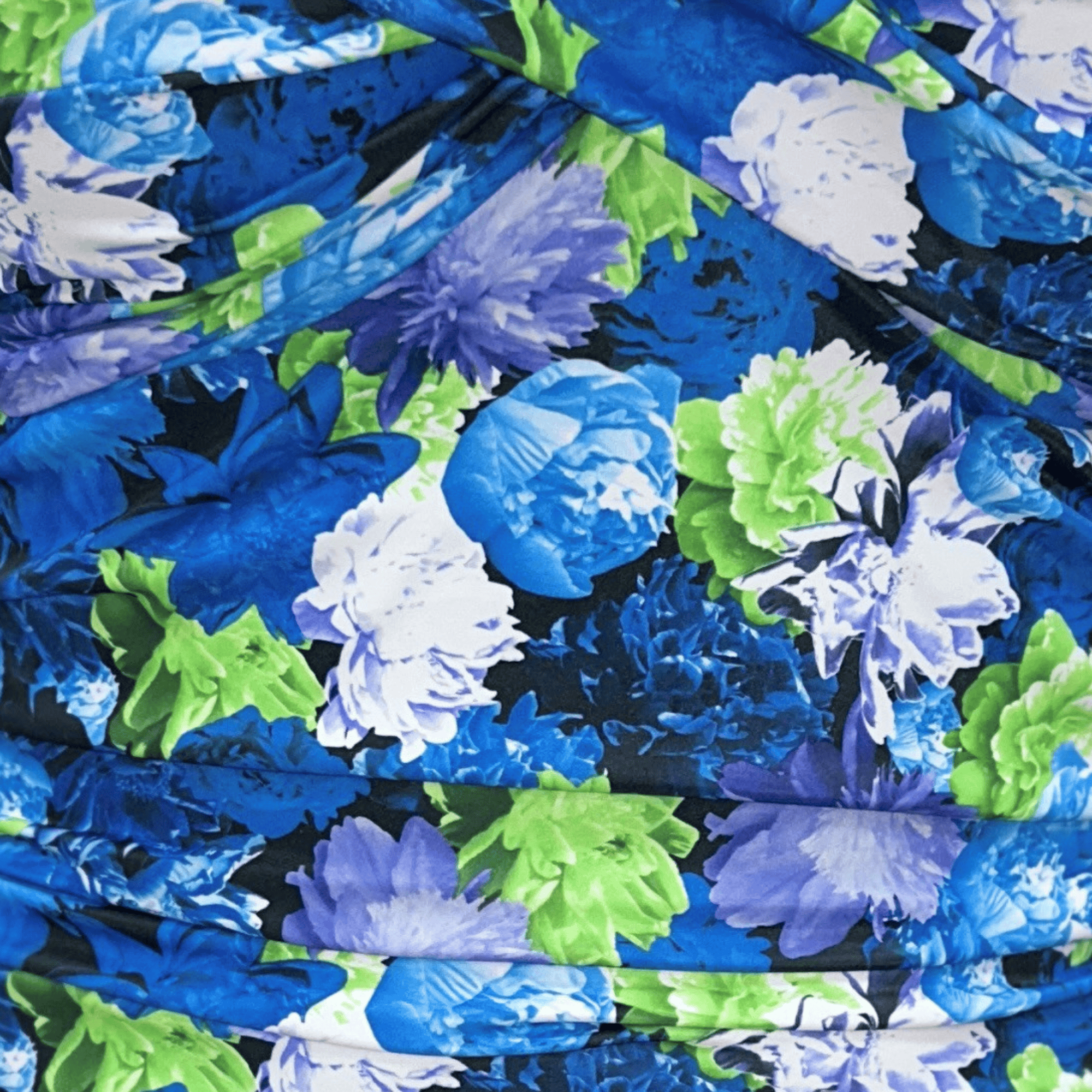 InstantFigure Floral High Neck Swimsuit Royal | Ashley Stewart