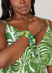 Textured Beaded Bracelet Set Multi | Ashley Stewart