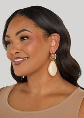 Marbled Stone Earrings Natural | Ashley Stewart