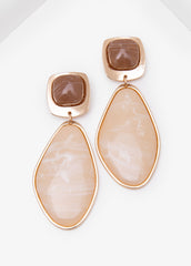 Marbled Stone Earrings Natural | Ashley Stewart