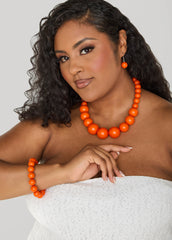 Beaded Three Piece Necklace Set Spectra Yellow | Ashley Stewart