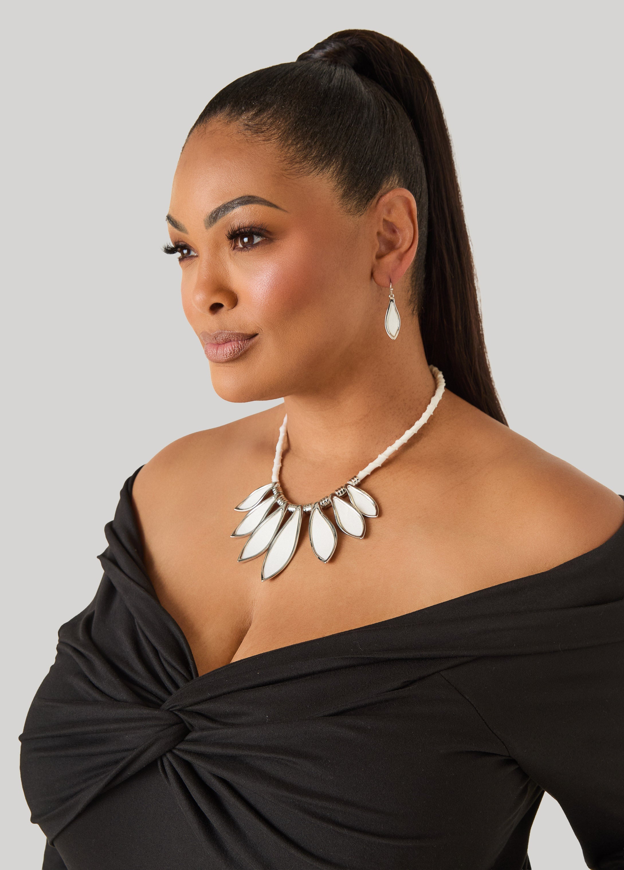 Denim Necklace Set Denim | Ashley Stewart