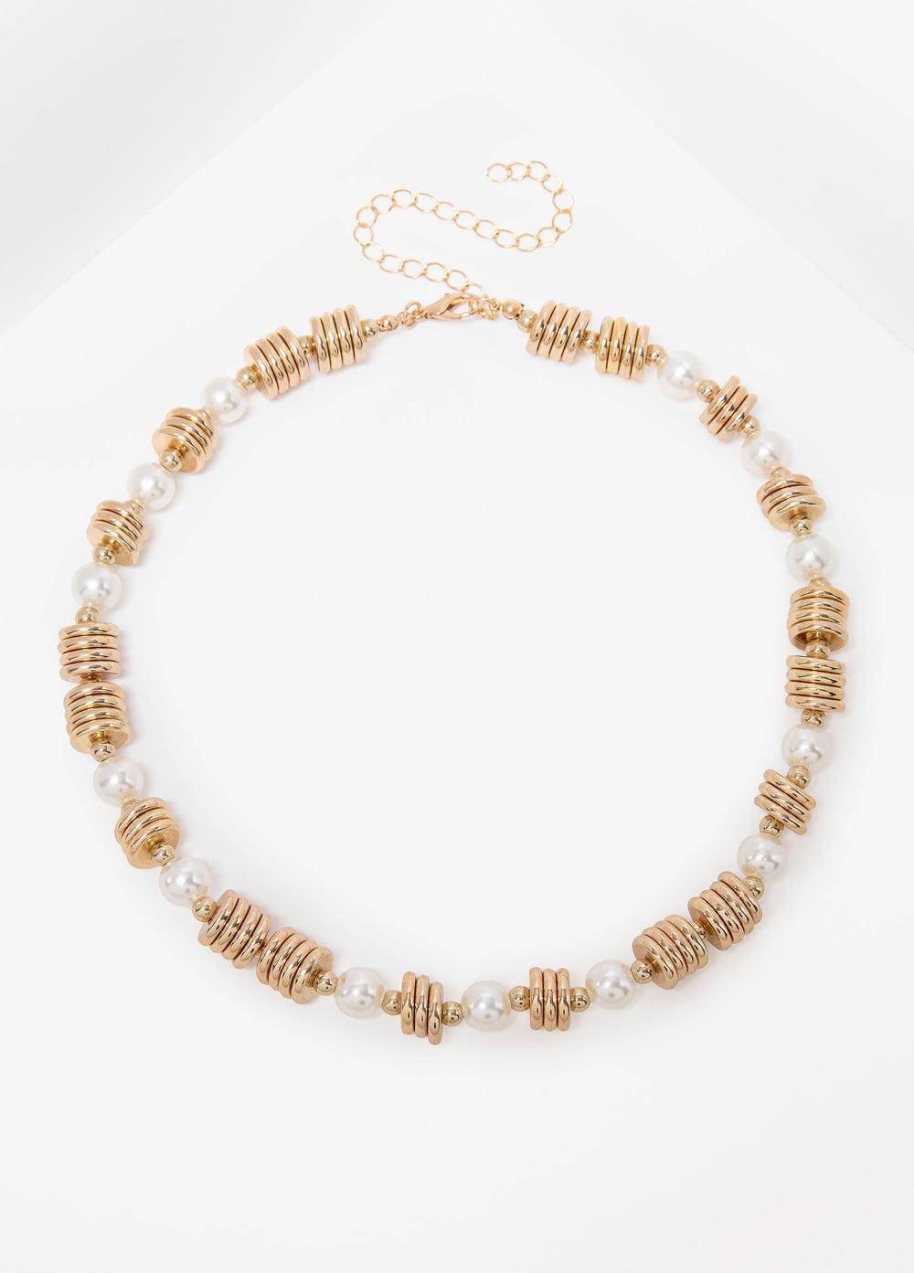 Gold Stone And Faux Pearl Necklace Multi | Ashley Stewart