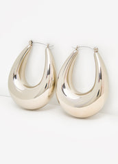 Puff Hoop Earrings Silver | Ashley Stewart
