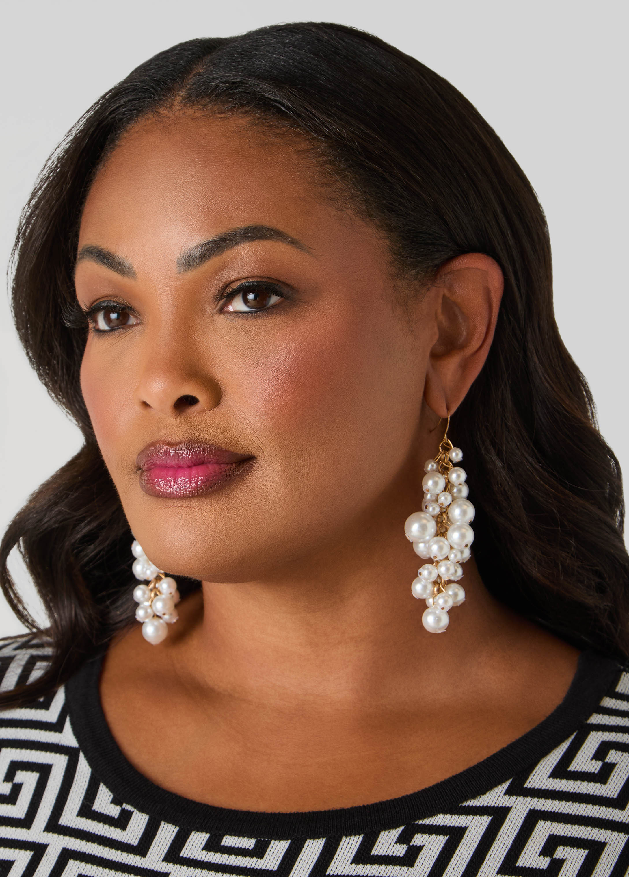 Cluster Faux Pearl Earrings Pearl | Ashley Stewart