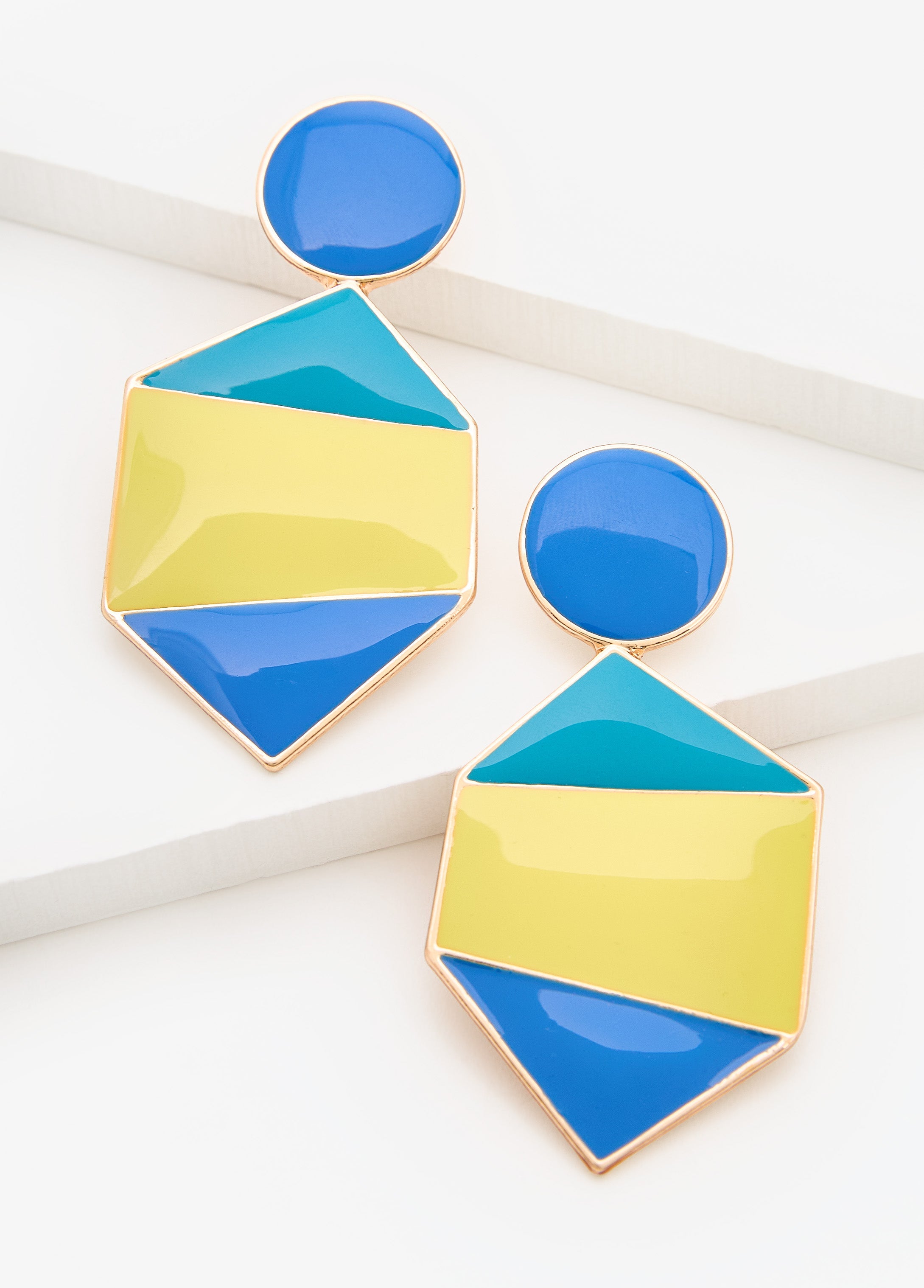 Dangle Colorblock Earrings Multi | Ashley Stewart