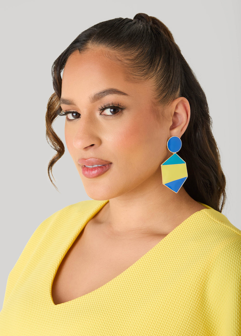 Dangle Colorblock Earrings Multi | Ashley Stewart