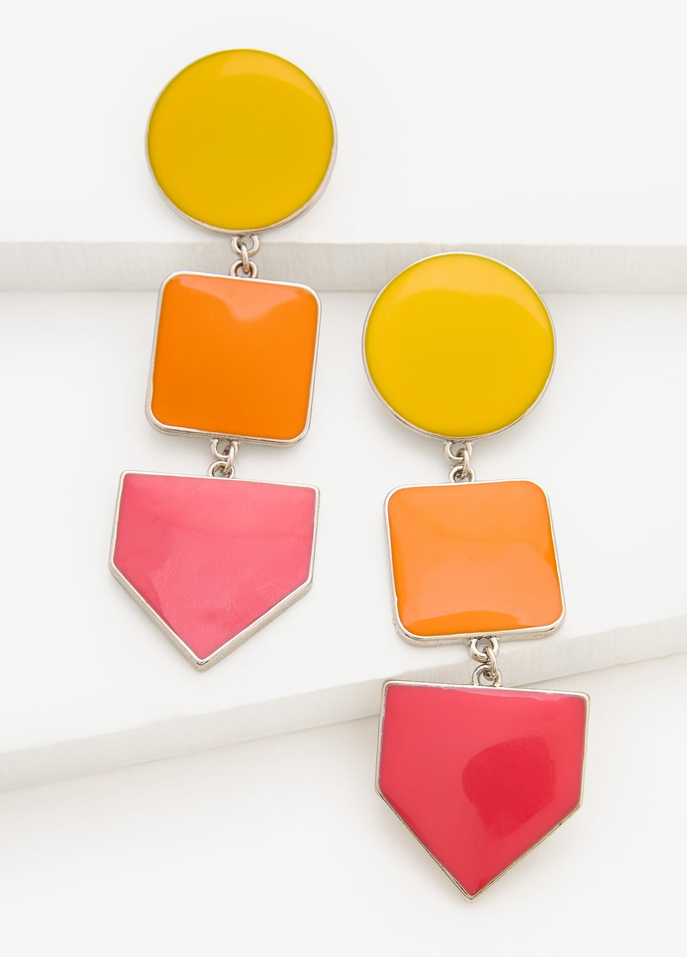 Colorblocked Dangle Earrings Multi | Ashley Stewart