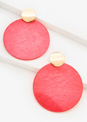 Marbled Disk Earrings Calypso Coral | Ashley Stewart