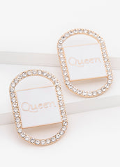 Queen Crystal Earrings White | Ashley Stewart